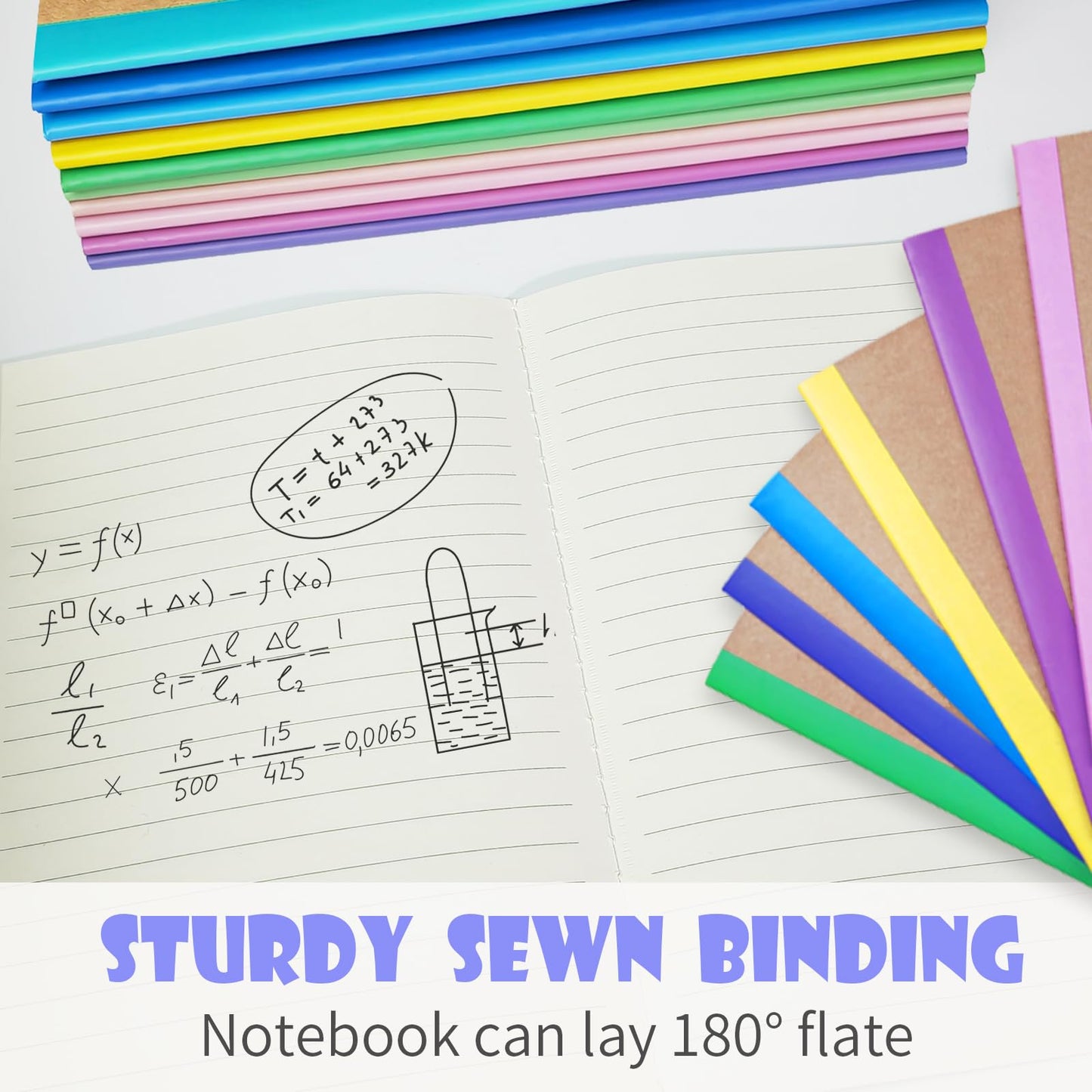 Nanajorwa 100 Pack A5 Colorful Ruled Lined Mini Notebook Journals Bulk, Soft Cover Kraft Composition Notepad Memo Cuadernos for Girls, Students, Traveler, Note Taking, School Supplies