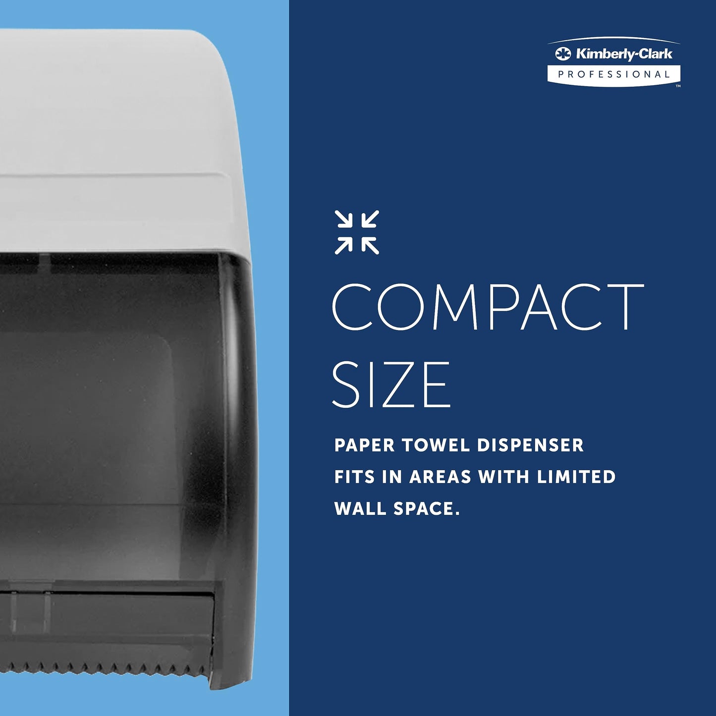 Kimberly-Clark Professional™ Omni Roll Hard Roll Towel Dispenser (09746), Black, for 1.5" Core Roll Towels, Compact Dispensing, 10.5" x 10.0" x 10.0" (Qty 1)