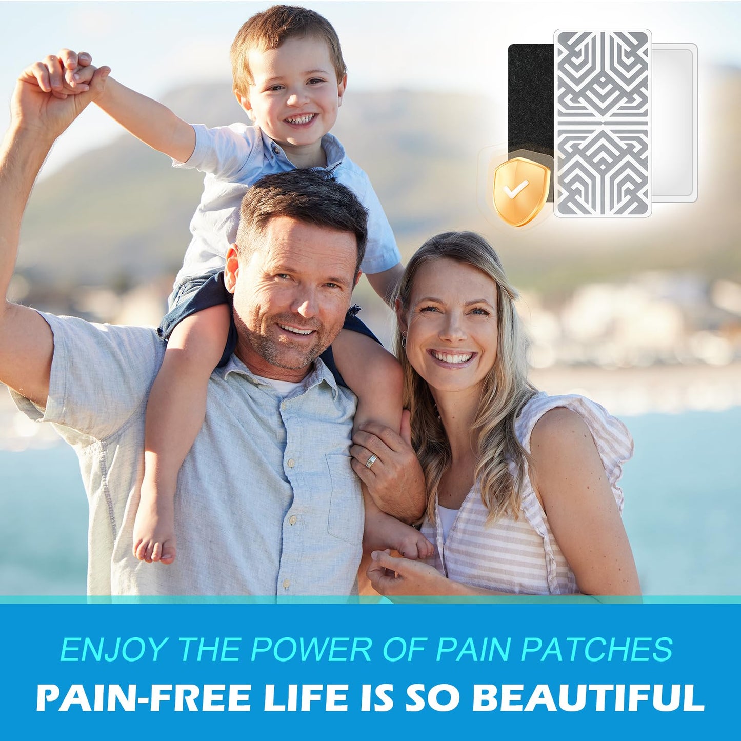 SKAYAH Pain Relief Patches 3.03" × 6.30", Reusable Pain Patches Includes 3 Adhesives, 1 Patch & 1 Carry Bag, Relief Muscle Soreness, Knee, Foot, Shoulder, Neck, Back Pain Patch-0108-1