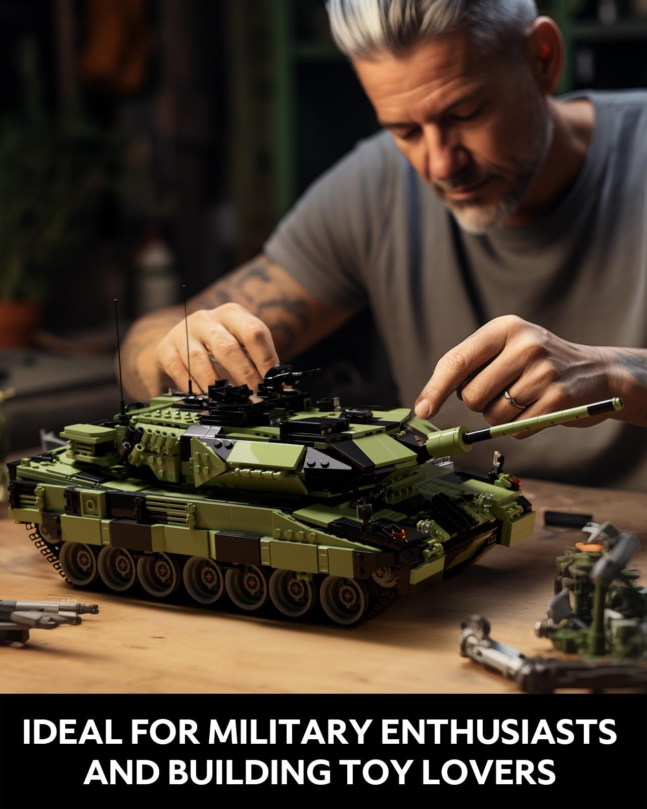 Nifeliz Leopard II A7 Tank, Military Tank Building Set for Adults, Collectible Army Model to Build and Display, Gift Ideal for Military Enthusiasts (2,069 PCS, NF10269)