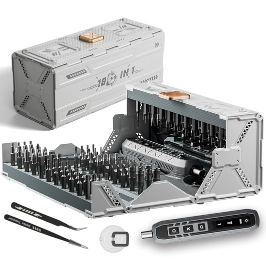 ZNikoyidy 180 in 1 Electric Screwdriver Set, Power Screwdriver, Precision Screwdriver Set, 3 Torque Modes with 162 Magnetic Precision Bits, Screwdriver it for Phone Camera Computer Watch Laptop Drones