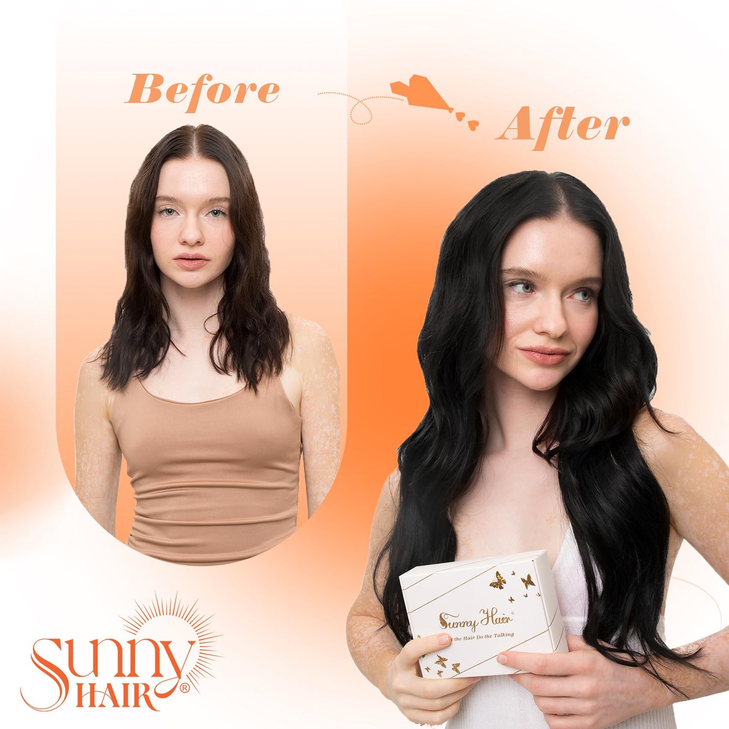 Sunny Hair Long I Tip Hair Extensions Black 24inch I Tips Hair Extensions Jet Black Itip Human Hair Soft I Tip Extensions for Women Tip Hair Extensions Hair for Wedding 50G