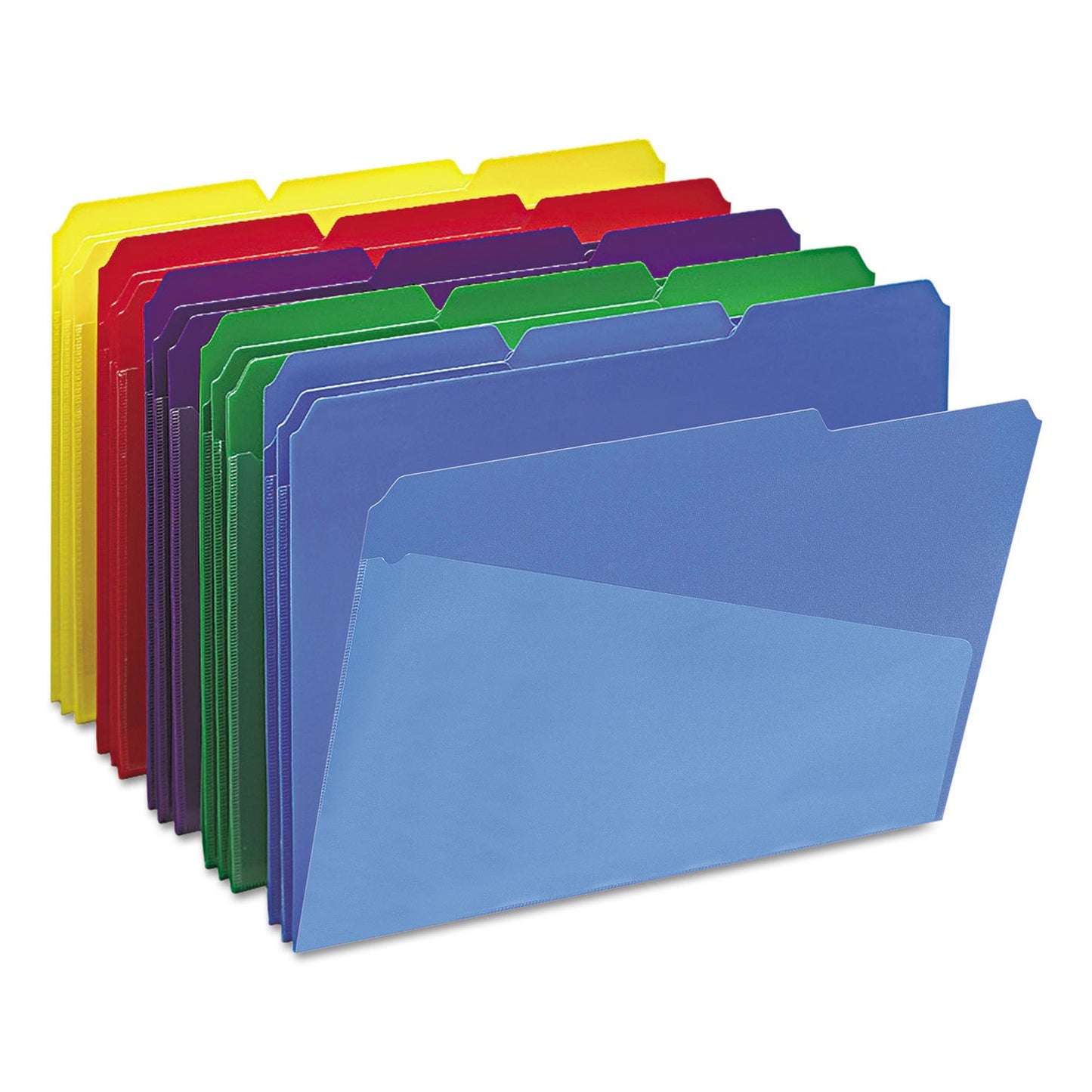 Smead Poly File Folders with Pockets, Folders for Documents, 1/3-Cut Tabs, File Folders Letter Size, Office Supplies, School Supplies, Set of 30
