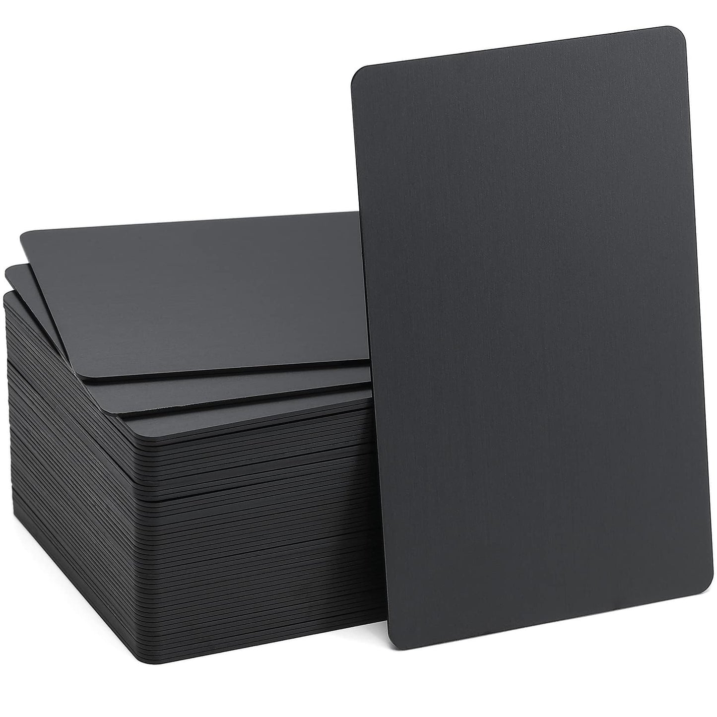 Thick Black Aluminum Metal Business Cards Anodized Aluminum 86 X 54 X 0.8mm 50 pcs