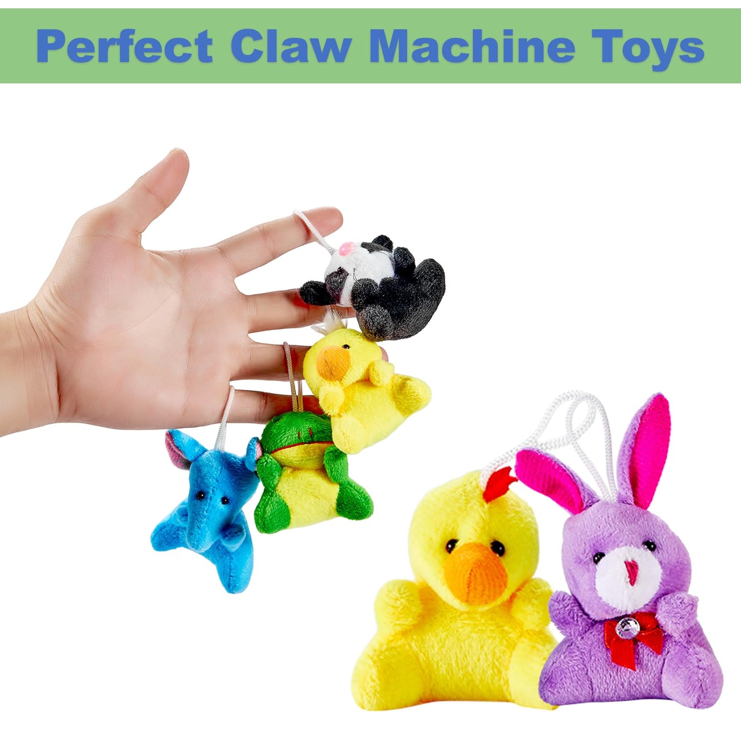 Ribyonten 120 Pack Mini Animal Plush Toy Set,Stuffed Animal Party Favors,Keychain Decoration,Christmas Party Favors,Easter Egg Stuffer,Valentine Exchange Toy,Carnival Prize