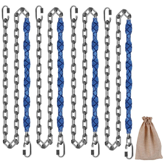 Dakzhou 4 Stainless Steel Chains (84") Swing Chains, Heavy Duty Swing Hardware,4 Quick Connection Buckles, Indoor and Outdoor Playground Swings, Hammocks, Sandbags, 1000 lb Capacity Blue