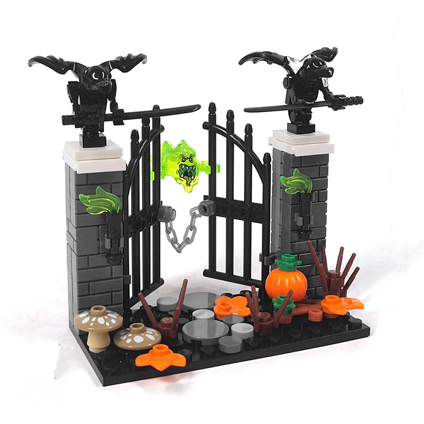 ILIEMOC Halloween Graveyard Building Blocks Set(258 PCS, 3 Set)– Haunted House DIY Bricks Kit Compatible with Lego 853792 Accessory, Spooky Zombies Theme, Gift or Souvenir for Kids Ages 6+