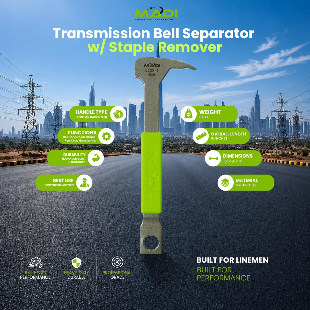 MADI Transmission Bell Separator with Staple Remover - Versatile Tool for Efficient Utility Line Maintenance and Hardware Removal | BSSR-1