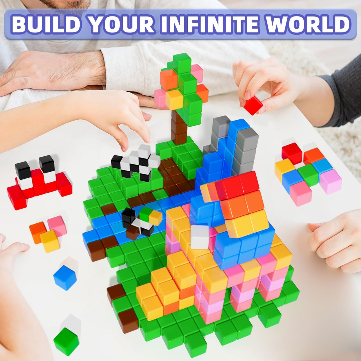 Magnetic Blocks, Magnet Building Toys for Toddlers, Preschool Sensory Autism STEM Toys for 3+ Year Old Boys & Girls, Magnetic Cubes as for Kids Ages 3-5 4-8