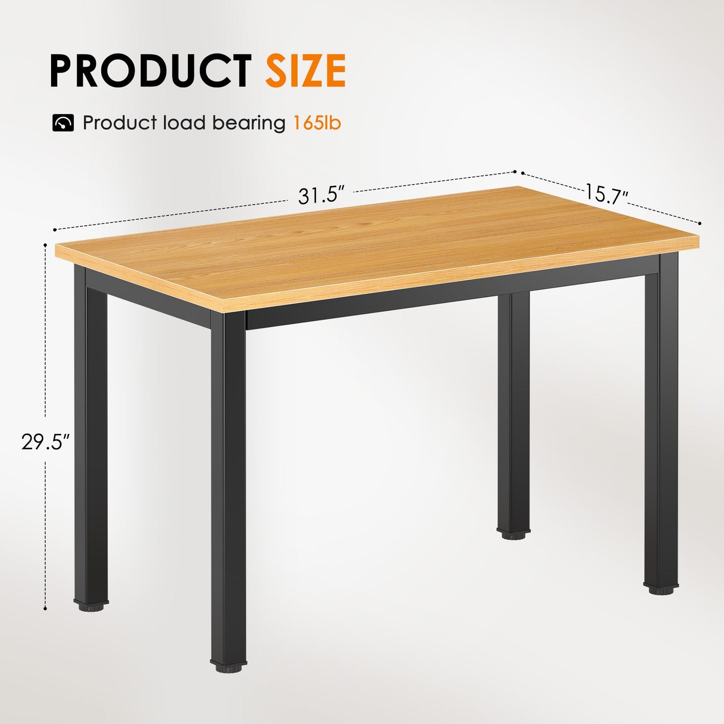 DlandHome 31.5 inches Small Computer Desk for Home Office Activity Table Writing Table for Small Spaces Study Table Student Laptop Desk Teak and Black DND-AC3BB-8040