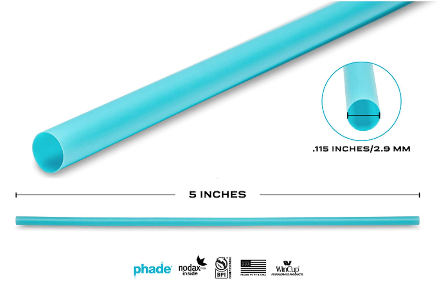 phade Eco-Friendly Cocktail and Coffee Straws/Stirrers 6,000 Count - Sustainable Marine Biodegradable Compostable Stirrer, 6 Pack