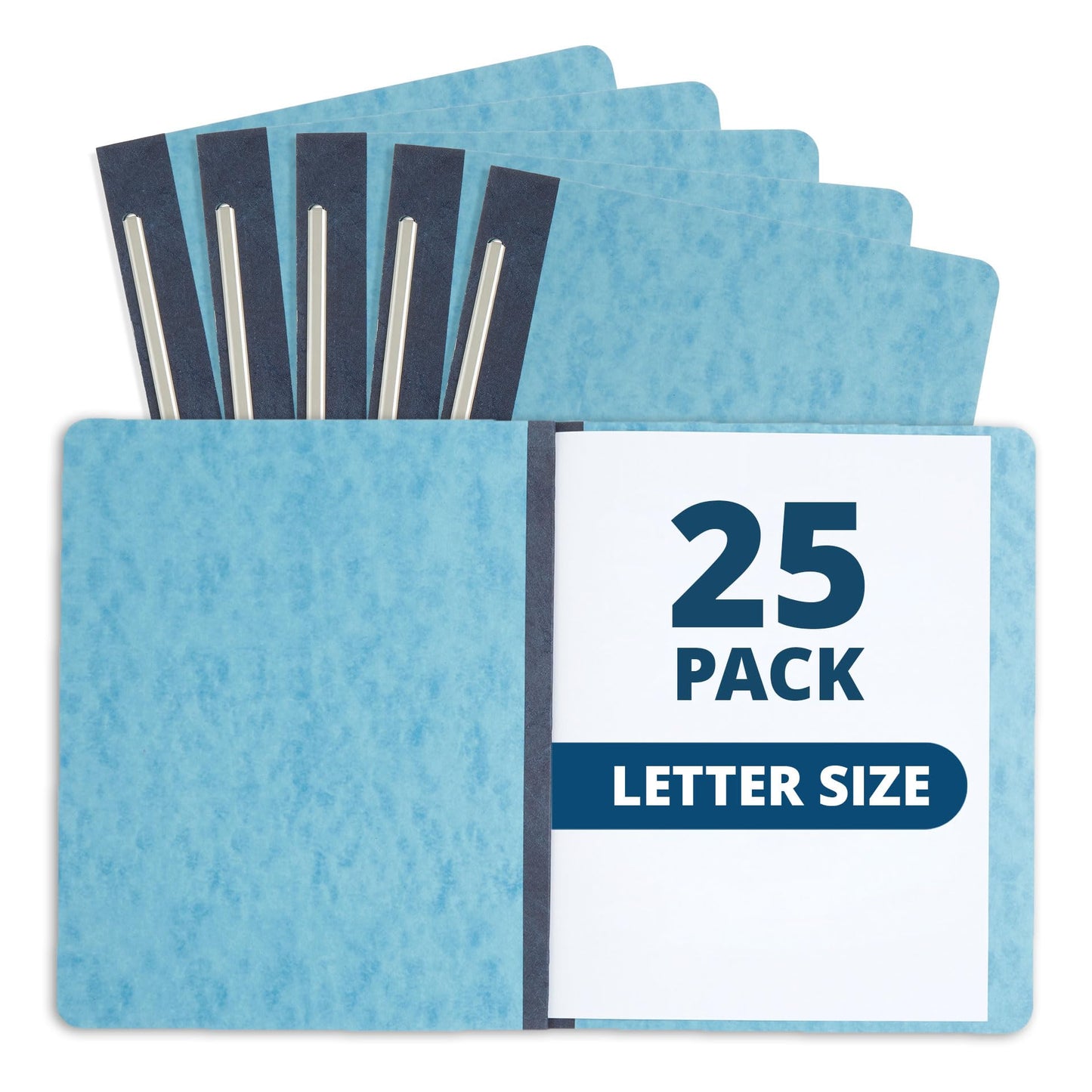 25 Blue Summit Supplies Pressboard Report Cover, Light Blue Business Report Covers, Pressboard Binder 8.5x11, Letter Size Report Binder, 25 Pack, 3'' Capacity