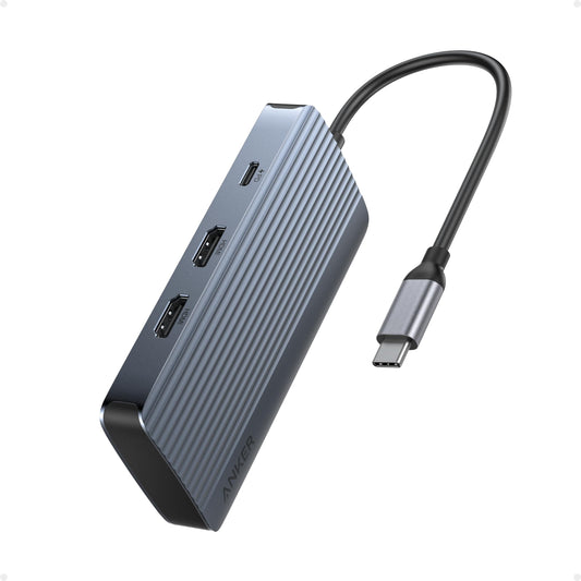 Anker 7-in-1 USB C Hub, Dual-Display USB-C Docking Station, Dual HDMI Display, 100W Power Delivery, 10Gbps Data Transfers, USB Ports for MacBook Air/Pro, Dell XPS, iPad Pro, and More