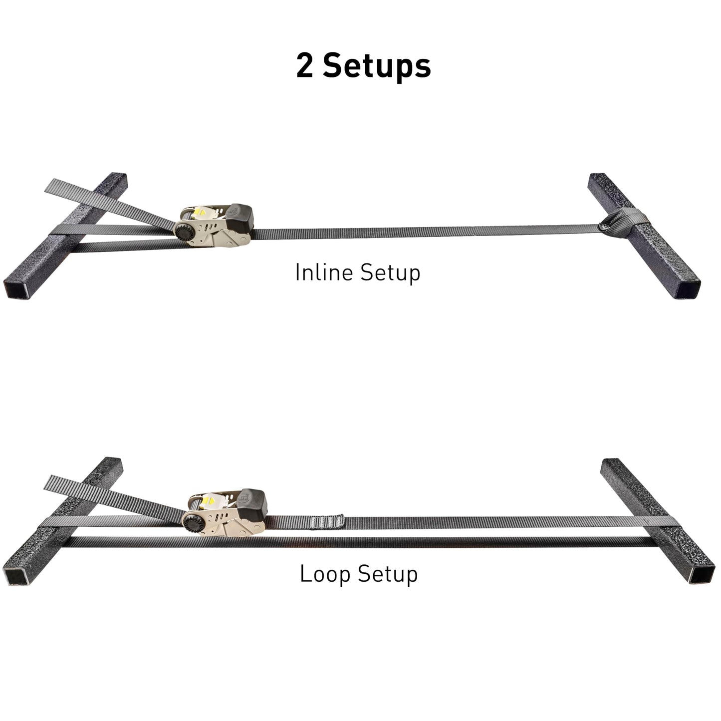 Nite Ize CamJam HookLock Ratchet Strap System - Adjustable, Heavy-Duty Tie Down Straps - Cargo Attachment with Spring-Actuated Hooks - Includes Ratchets, Hooks, Webbing & Storage - Large (2 Pack)