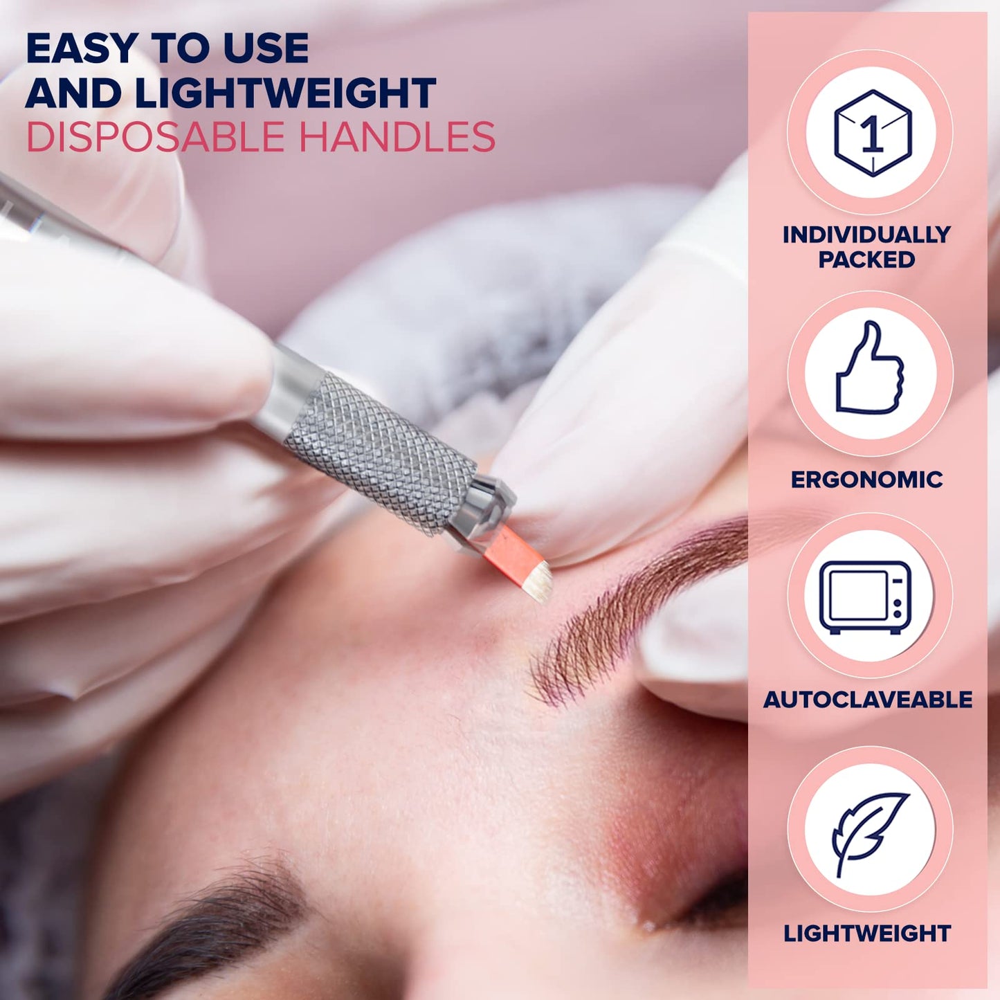 20 Piece Microblading Pens Kit, Disposable Aluminum Handles For Permanent Makeup Eyebrow, Professional Microblade Supplies Pen Tool For Fuller Lush Brows with Lock-Pin and Ergonomic Grip
