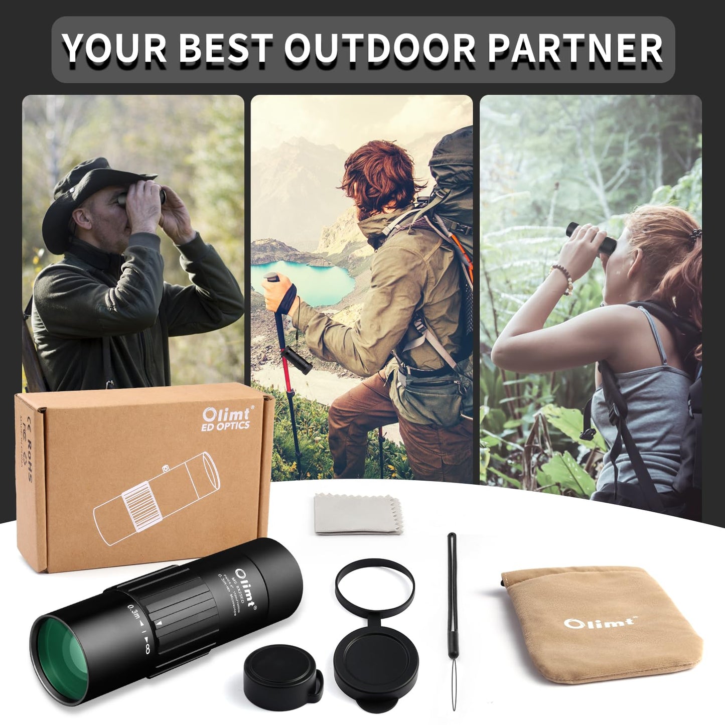 Olimt 8x25 Monocular Telescope Mini Pocket Monocular Compact Monoculars for Adults