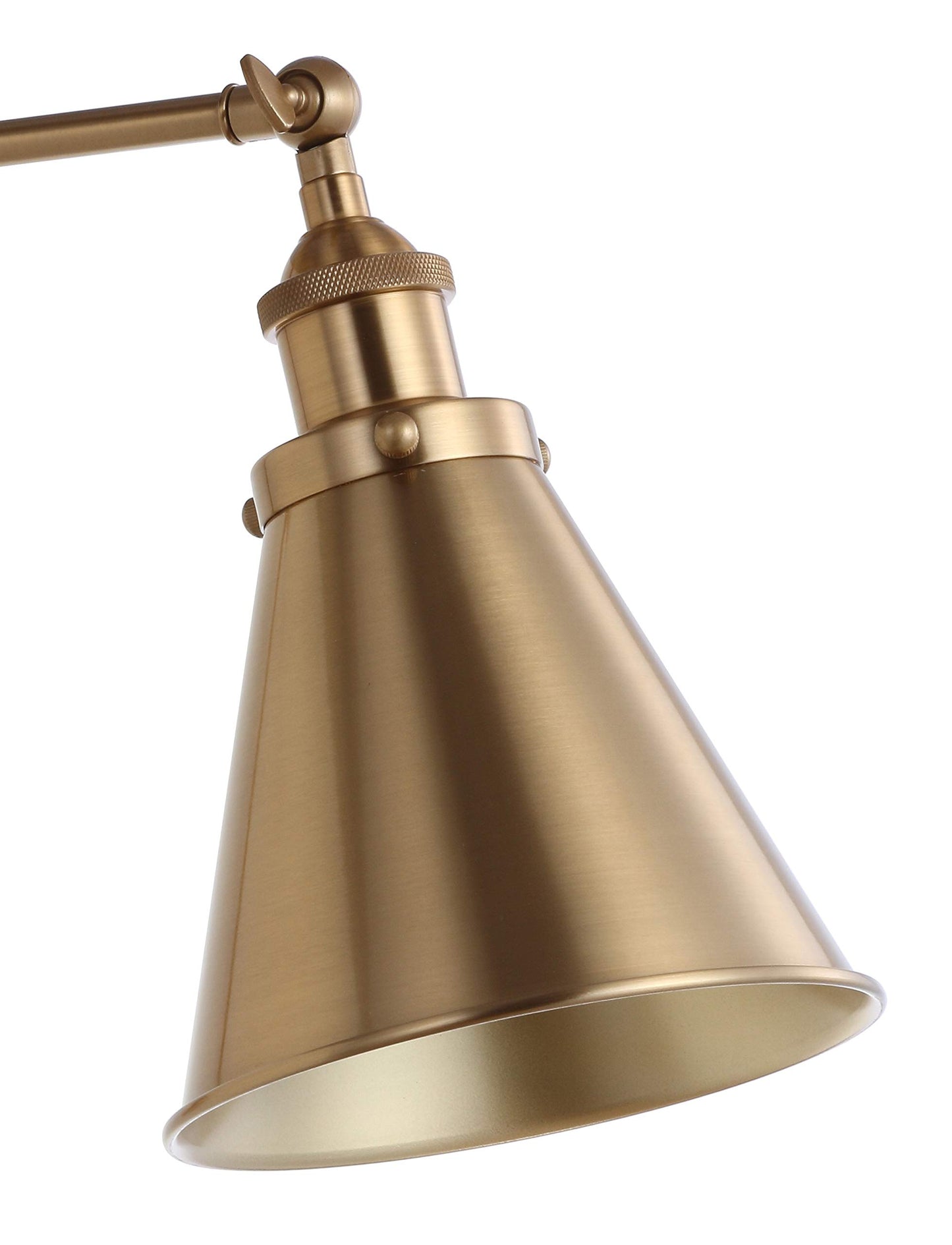 JONATHAN Y JYL7461A Rover 7" Farmhouse Industrial Adjustable Arm Metal LED Wall Sconce Rustic Bohemian 2700K LED 4W Bulb for Entryway Lobby Kitchen Bathroom Bedroom Living Room Hallway, Brass Gold