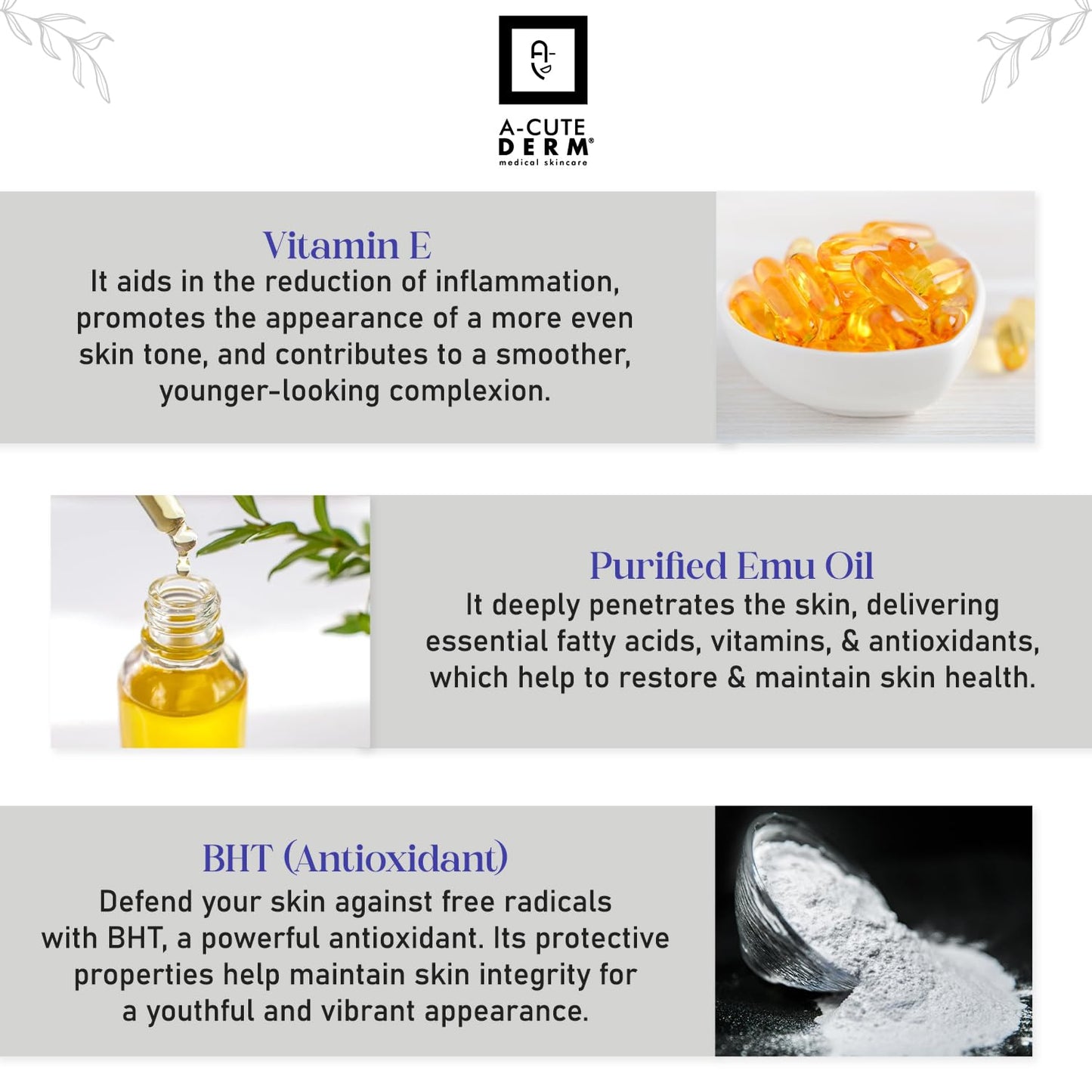 A-Cute Derm Emunition® E2 Serum Hydrator to Improve Loss Moisturizer Helps in Healing for Sensitive Skin (1 oz)