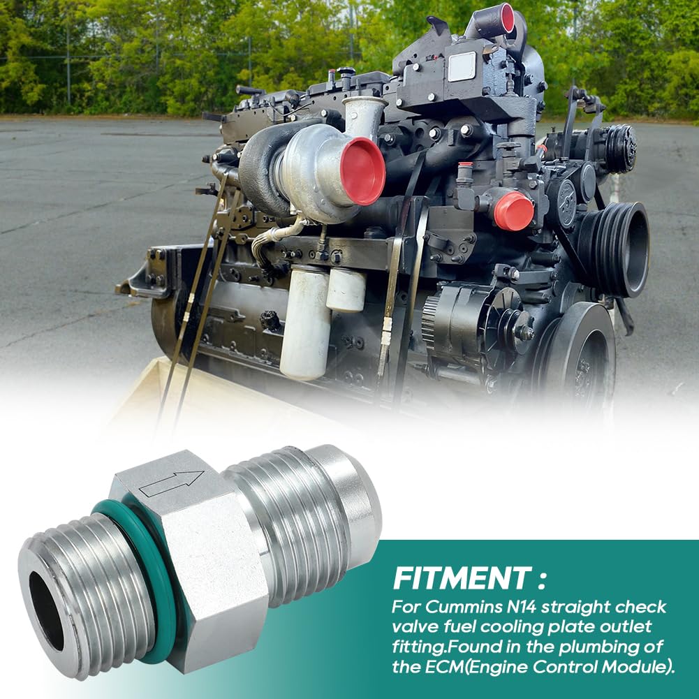 N14 Fuel Check Valve for Cummins N14 Fuel Pump Straight Fuel Check Valve Replace for OEM Number 042211 Aluminum