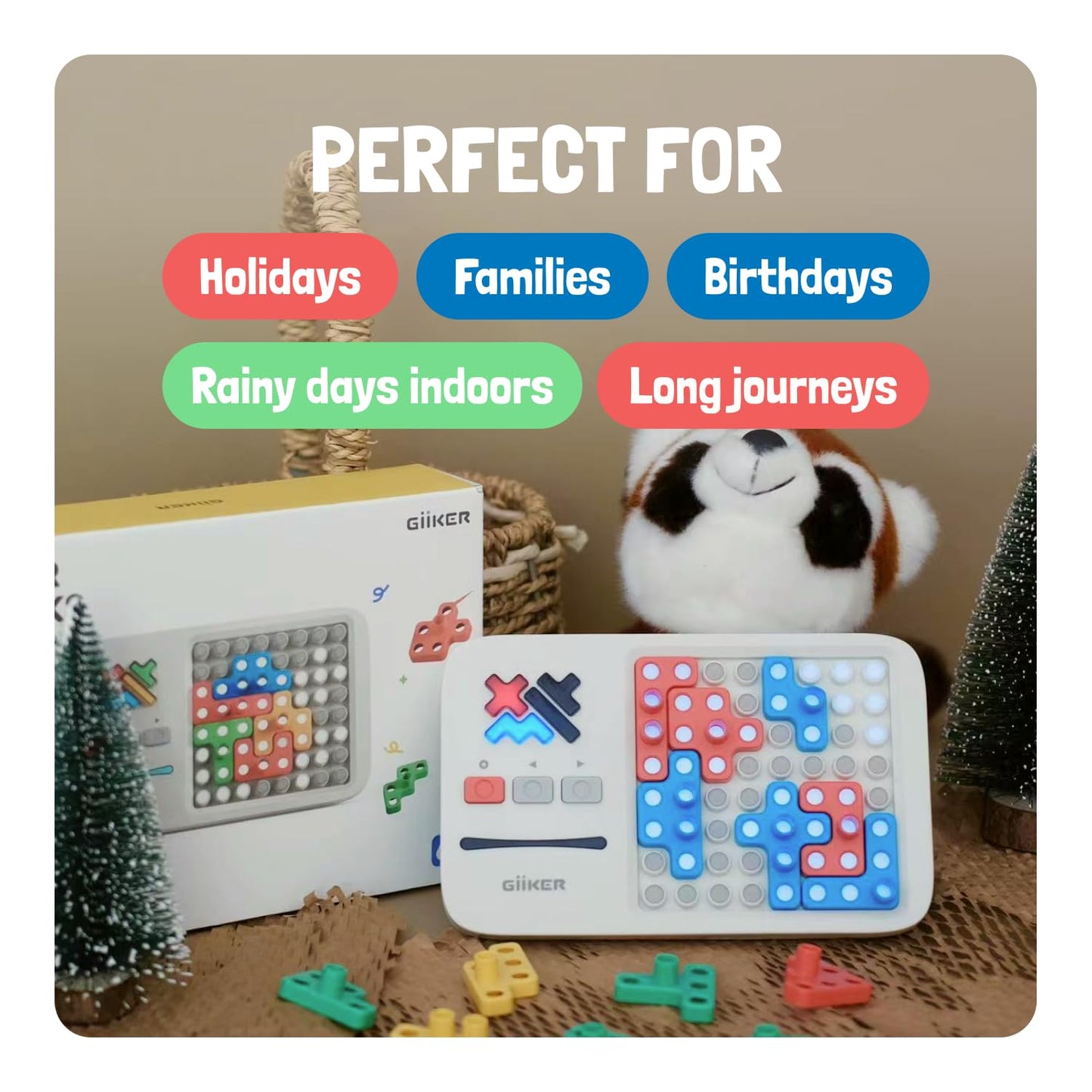 GiiKER Super Blocks Pattern Matching Puzzle Games, Original 1000+ Challenges Brain Teaser Toys for Kids & Teens, Easter Basket Stuffers Birthday Gifts for Boys Girls, Travel Games for Road Trips
