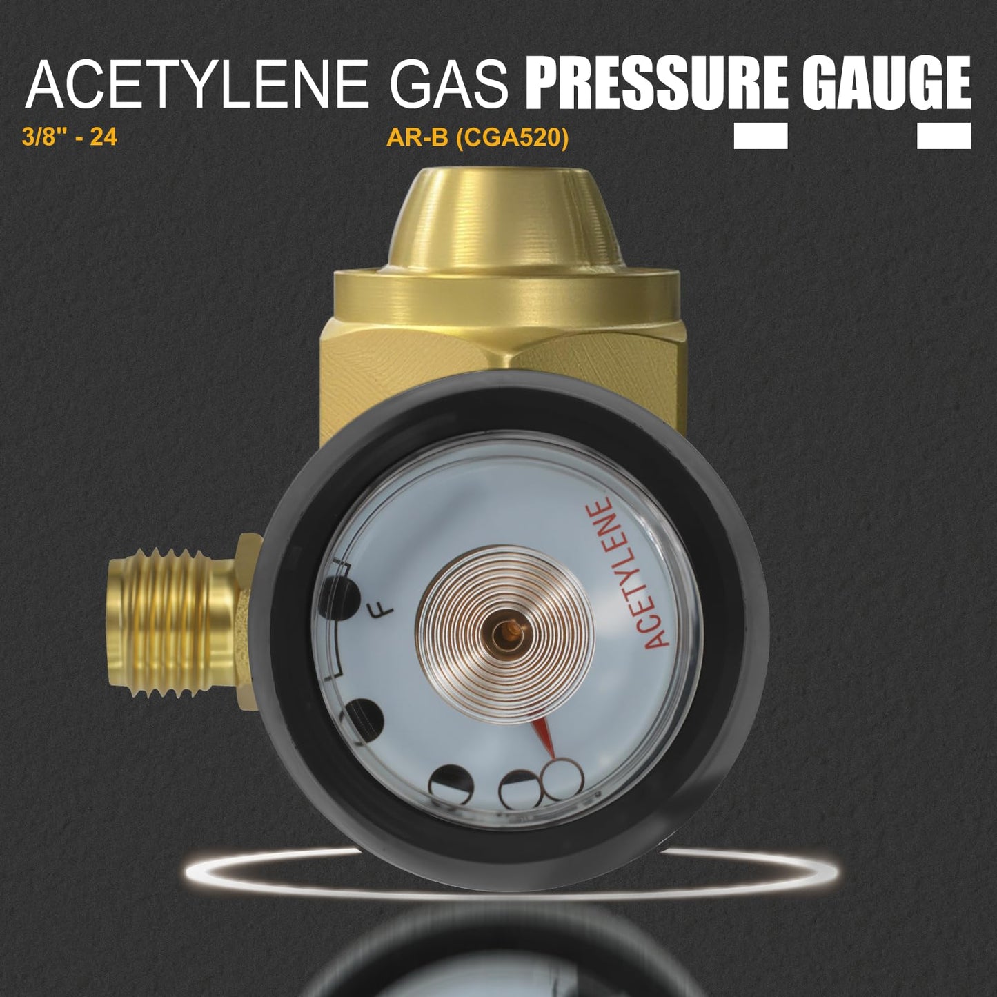 AWLOLWA AR-B CGA520 B Tank Acetylene Regulator, Matching Turbo Style Acetylene Kit, Air Acetylene