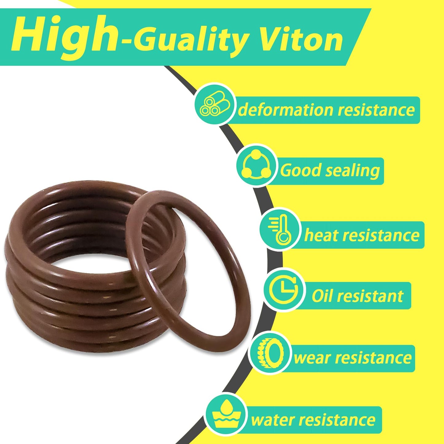 XBVV 382 PCS 30 Size SAE FKM Viton O-Ring Kit for Various Chemical, Aerospace, Cylinder, Hydraulic, Automotive Engines and Plumbing O-Ring Repair with 4-Piece Pick Set and Resist Oil and Heat
