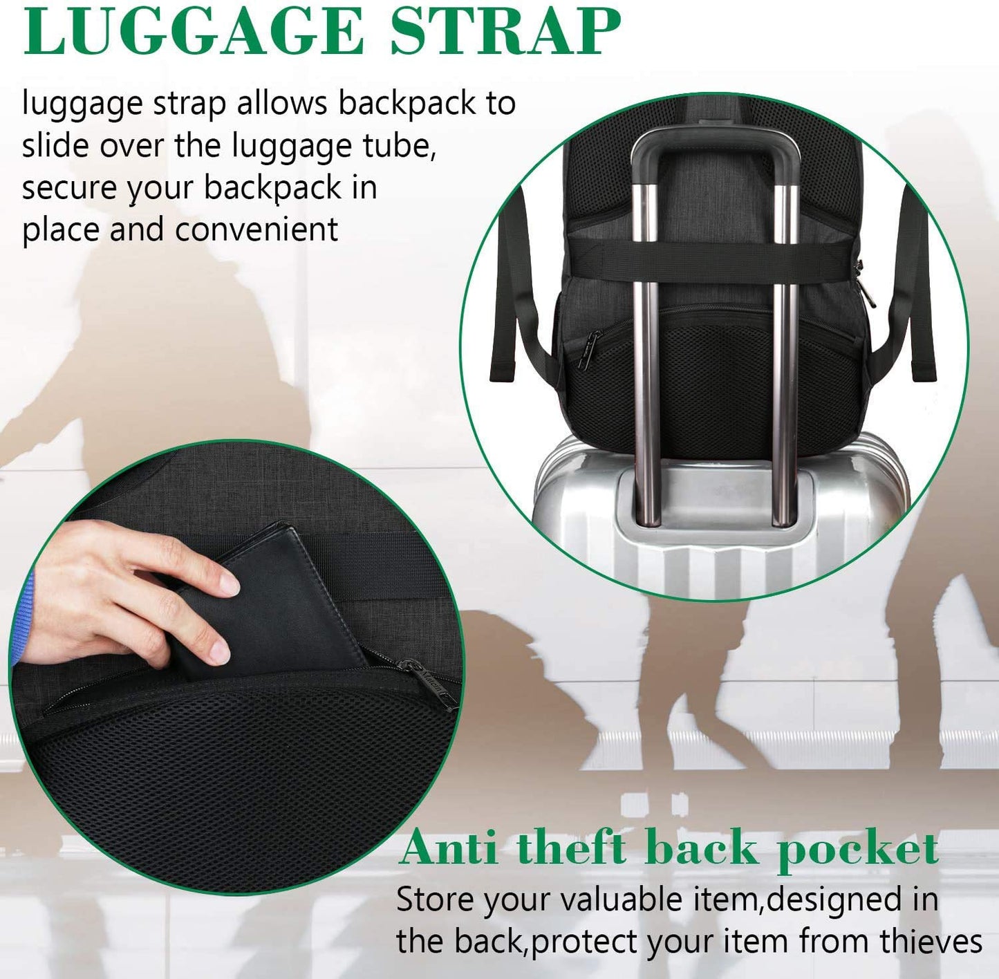 MATEIN Extra Large Travel Backpack, TSA Friendly 18.4 Inch Laptop Backpack, Anti Theft Flight Approved Business Work College Computer Backpack Big Bag for Women Men, Black