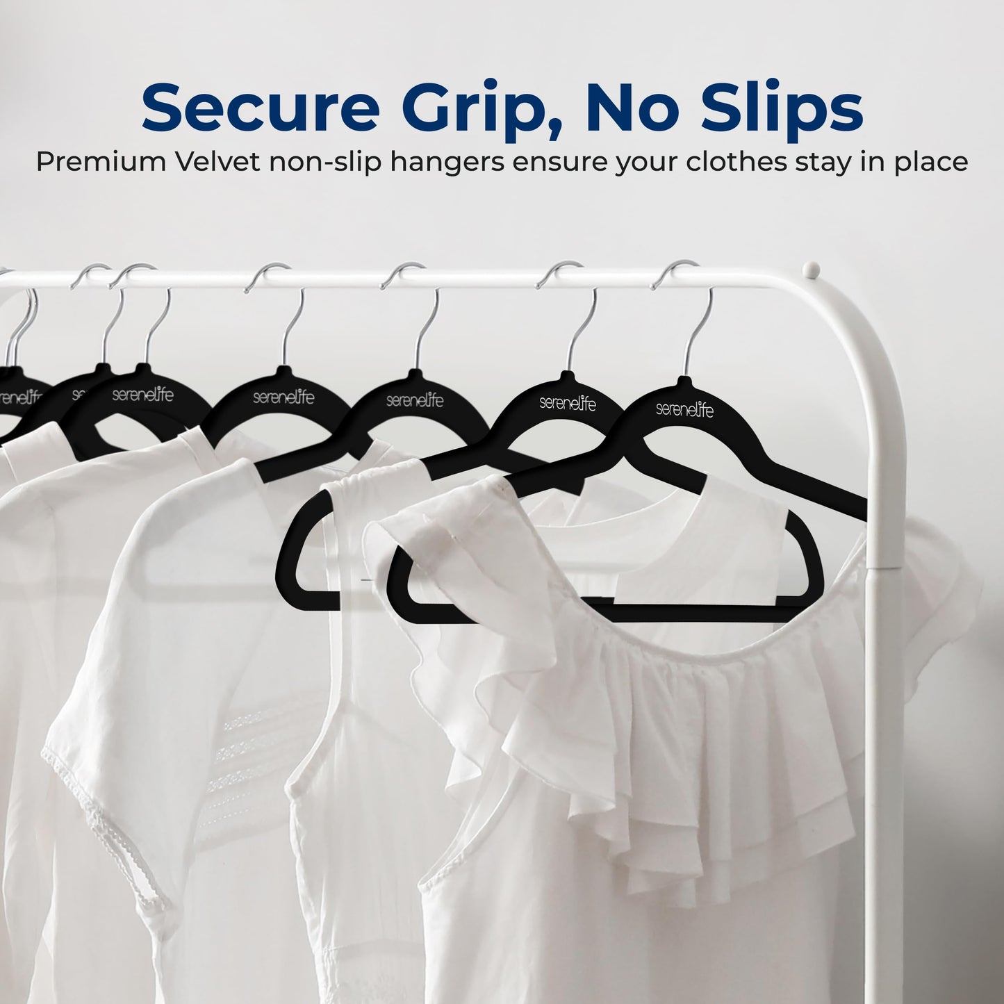 SereneLife Velvet Hangers – 100 Pack, Slim & Space Saving for Closets