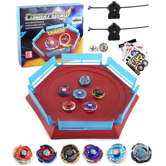 Battling Top Stadium Battle Set, 6 Metal Fusion Spinning Tops 2 Launchers 1 Arena Combat Game, Toy Gift for Kids Boys Ages 6+…
