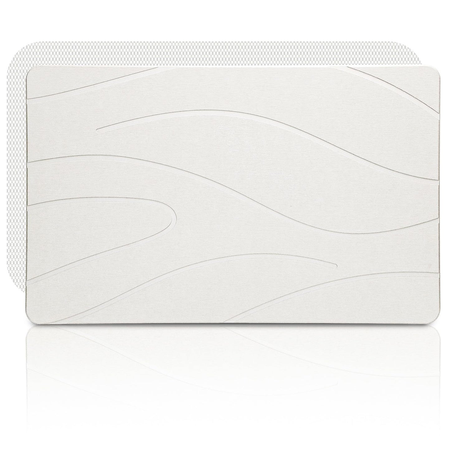 Liyarya Extra Large Stone Bath Mat, 31.5 x 19.7 White Diatomaceous Earth Stone Shower Mat for Bathroom, Large Absorbent Bath Mats, Non-Slip Bathroom Floor Mat, Quick Dry, Easy to Clean