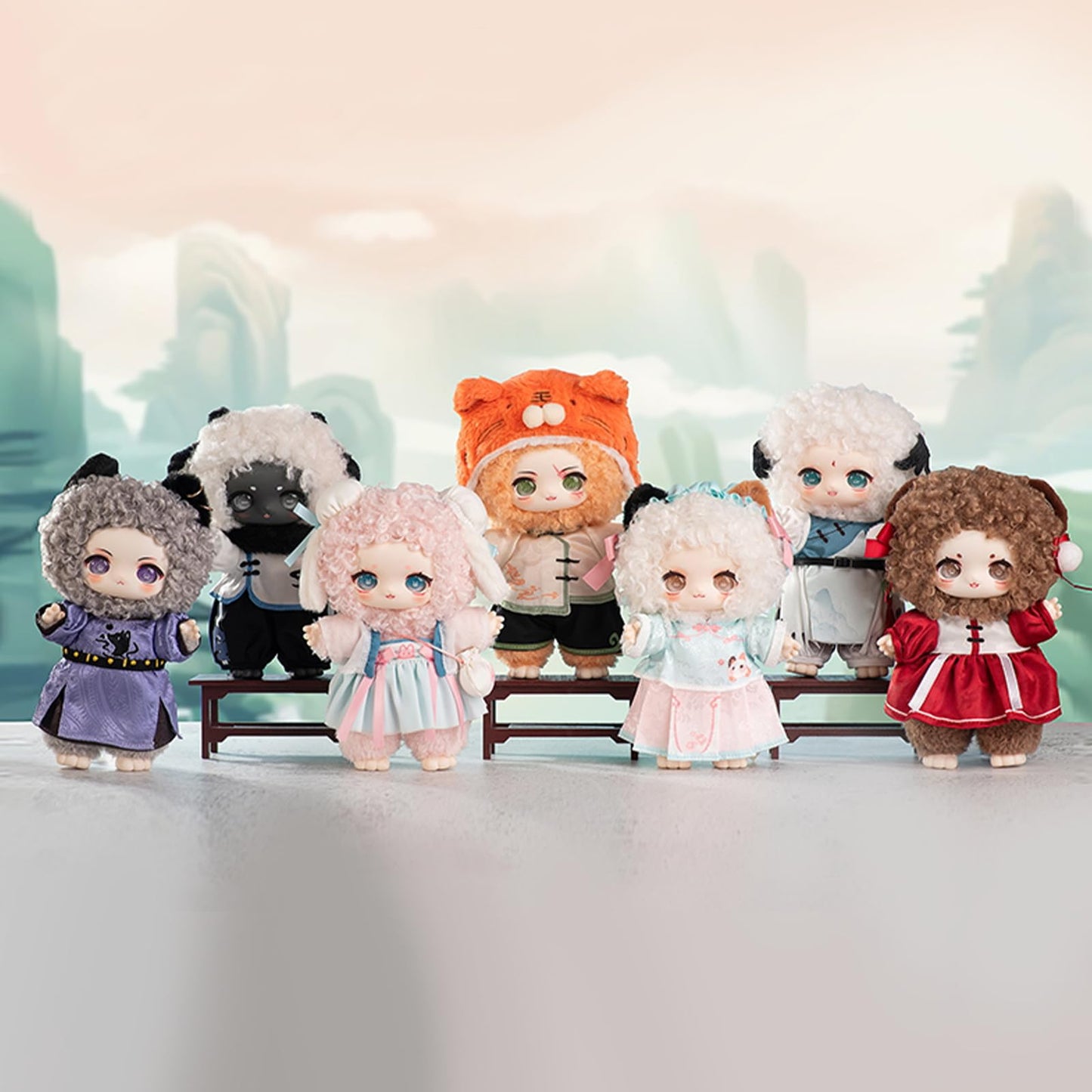 CALEMBOU Plush Doll Blind Box, Nagi Mountain and River Romance Series Mystery Blind Figure, Kawaii 1 of 6 Possible Collectibe Plush Toys Birthday Gifts (Mountain and River Romance Series)
