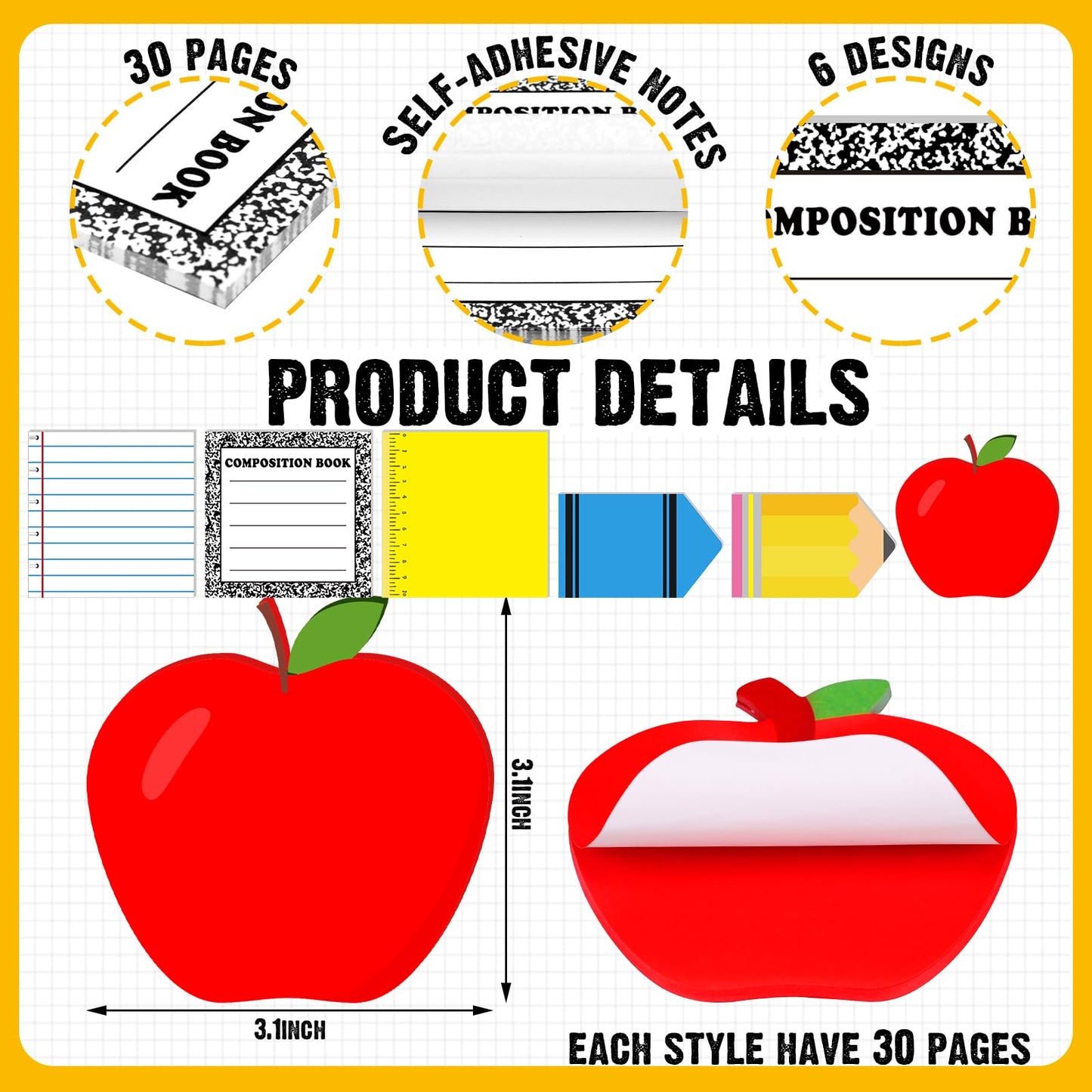 Honeydak 24 Set Back to School Teacher Gift Bulk Teachers Appreciation Gifts in Bulk Teacher Tumbler Cute Composition Notebook Sticky Note Ballpoint Pen for Mentor Lecturer Educator (16 oz,Classic)