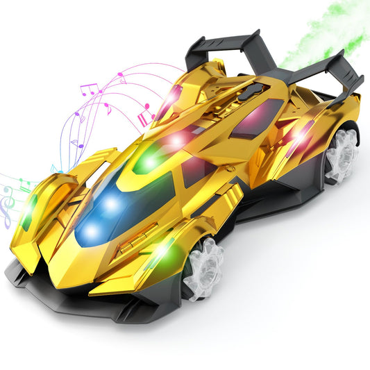 Lamborghini Remote Control Car Toy for Boys Age 8-12 , 1:12 Scale Gold Lambo Toy Car with 360°Rotating Drifts Car Colorful Lights、Spray& Musics, Speed 10-12km/h RC Race Toy Car for Boys Girls Birthday