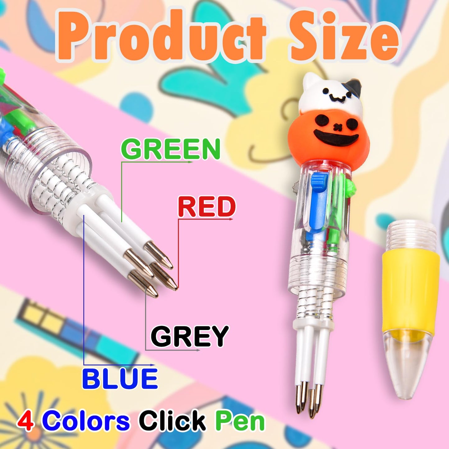 BIMORITA 100Pcs Mini Multicolor Pens in One 4-in-1, Cute Pens Bulk for Party Favors and Birthdays, Delightful Ballpoint Pen Gifts Classroom Student Prizes (100pcs)
