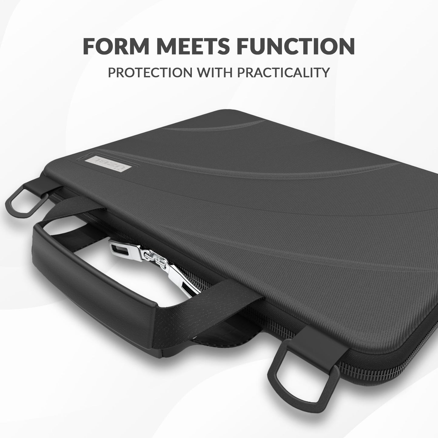 UZBL 13-14 Inch Always-on Chromebook Protective Hard Case with Adjustable Shoulder Strap and Carrying Handles