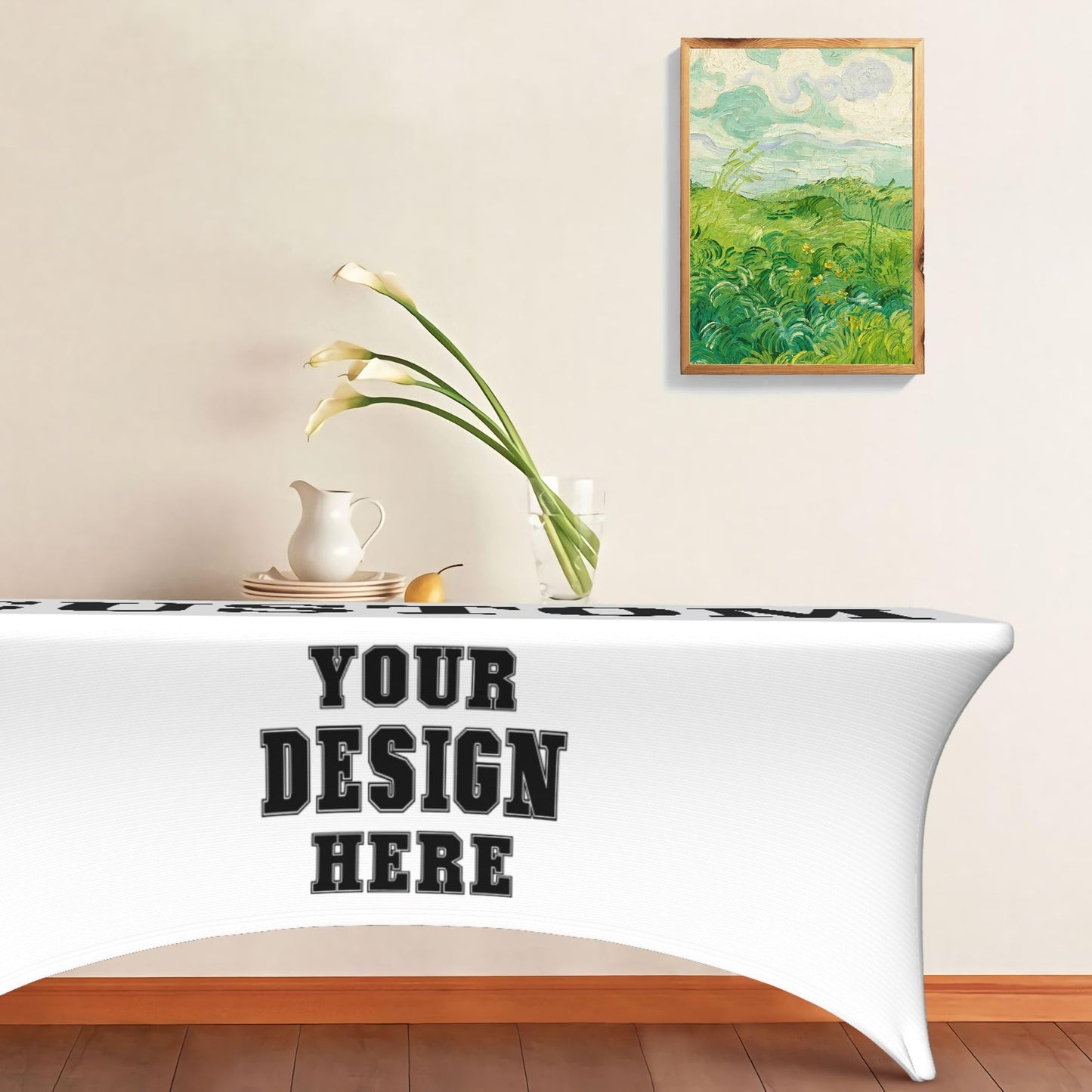 Custom Table Cloth with Business Logo 6 FT Custom Tablecloth with Text Image Customized for Business Tradeshow Events Birthday Party Wedding Decor Personalized Table Cloth