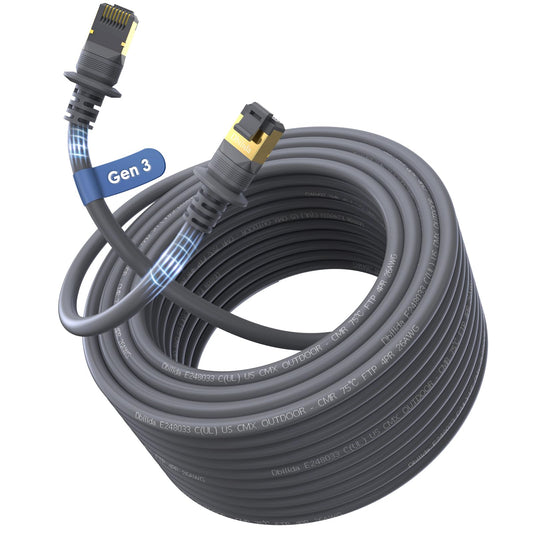Dbilida Starlink Gen 3 Ethernet Cable 150FT, 20FT 33FT 50FT 75FT 100FT 125FT 200FT 300FT- 26AWG, 2000Mbps, Rectangular, Outdoor/Indoor