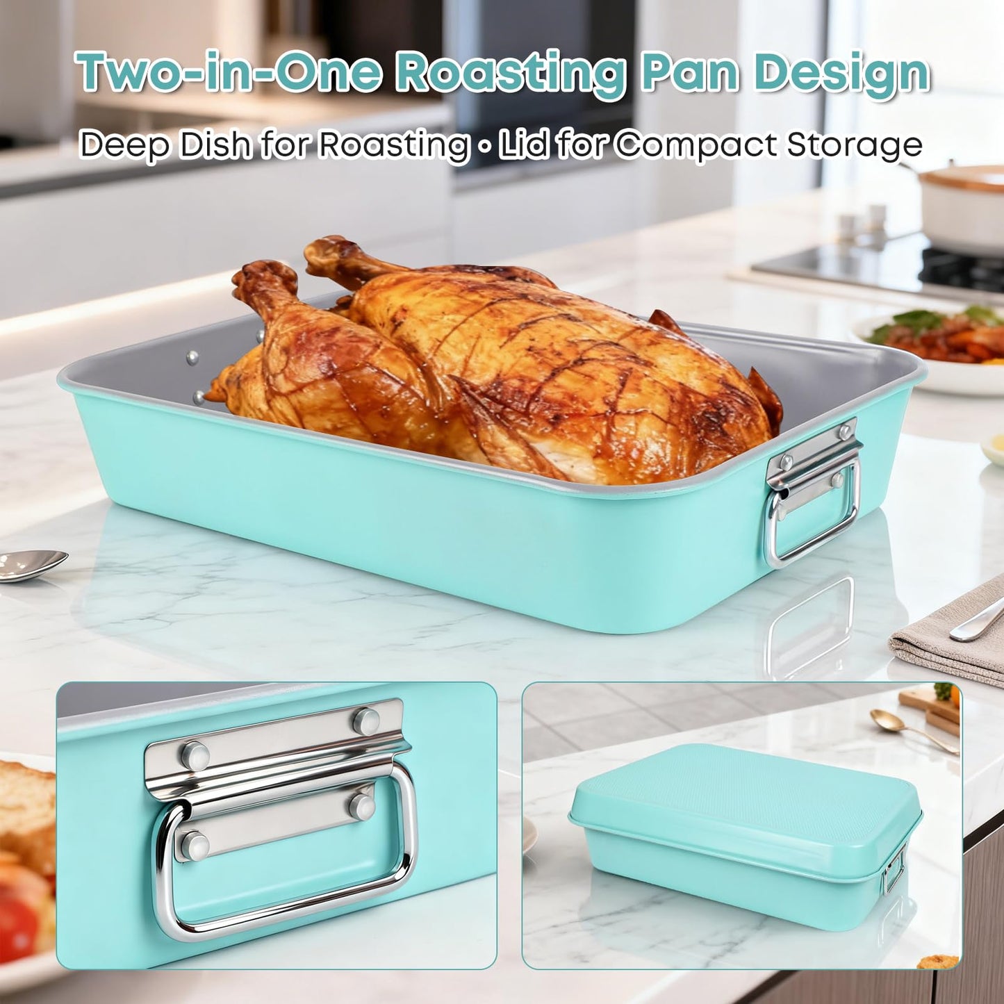 Spmarkt 21-pieces Stackable Nonstick Bakeware Set, PTFE/PFOA/PFOS Free Baking Pans Set with Silicone Cup, Oven Mitt, Complete Kitchen Baking Kit for Cake & Loaf, Cookies, Cupcakes