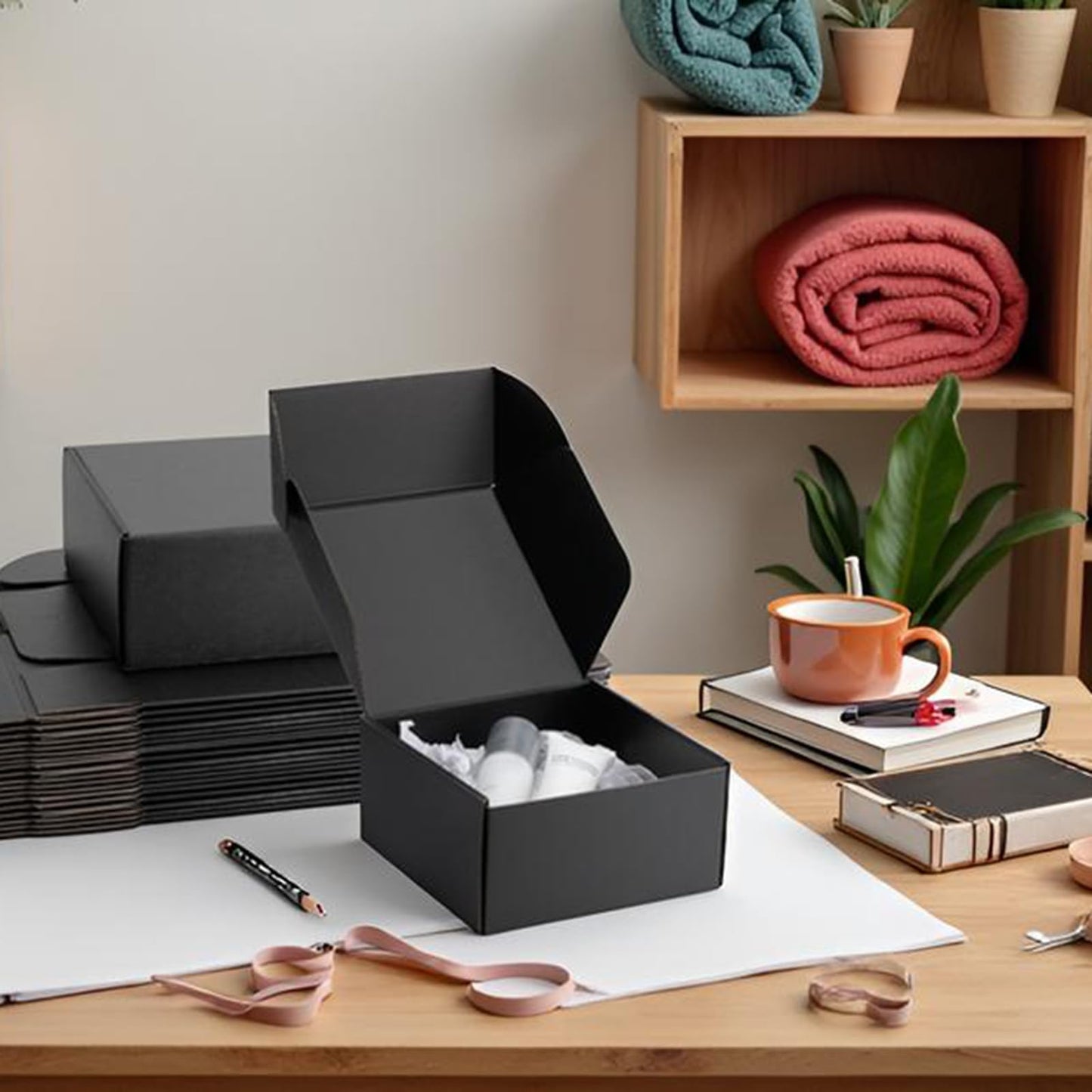 Yidomto 8x8x4 Black Shipping Boxes Small - 25 Pack Corrugated Cardboard Mailer Boxes for Packaging, Mailing, Gift Giving | Sturdy, Recyclable, Perfect for Small Business Supplies, Ecommerce