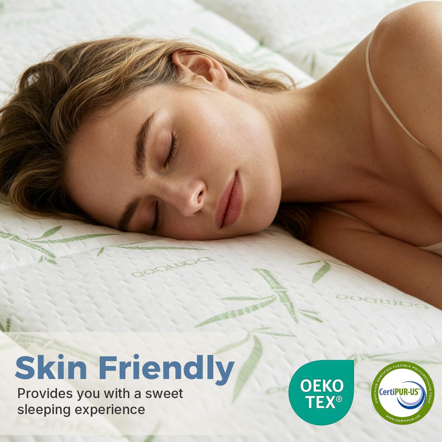 DUMOS Dual Layer Memory Foam Mattress Topper Queen, Gel Memory Foam Mattress Topper and Pillow Top Mattress Pad Cover for Body Pressure Relief, Soft Thick Topper with 8-16 Inch Deep Pocket