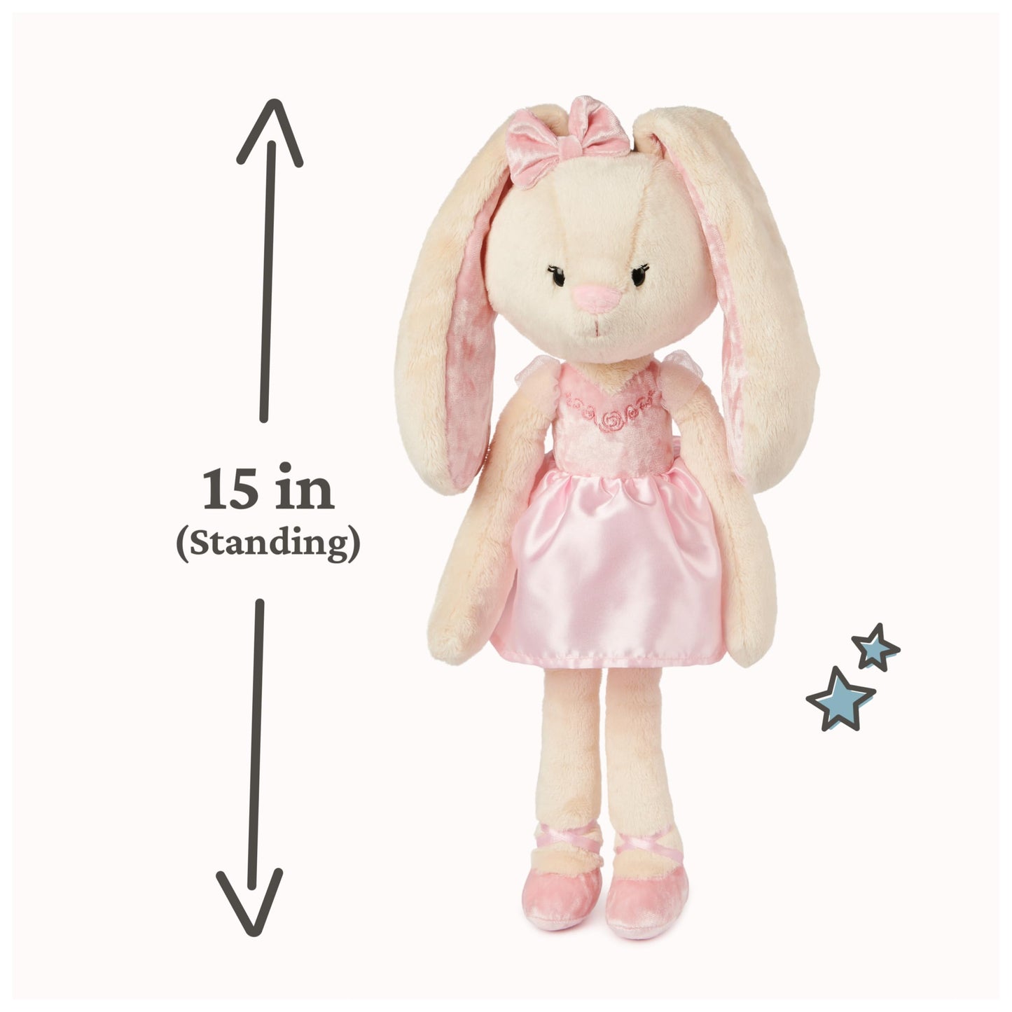 GUND Take-Along Friends Plush, Curtsy Ballerina Bunny, Bunny Stuffed Animal for Ages 1 and Up, Pink, 15"