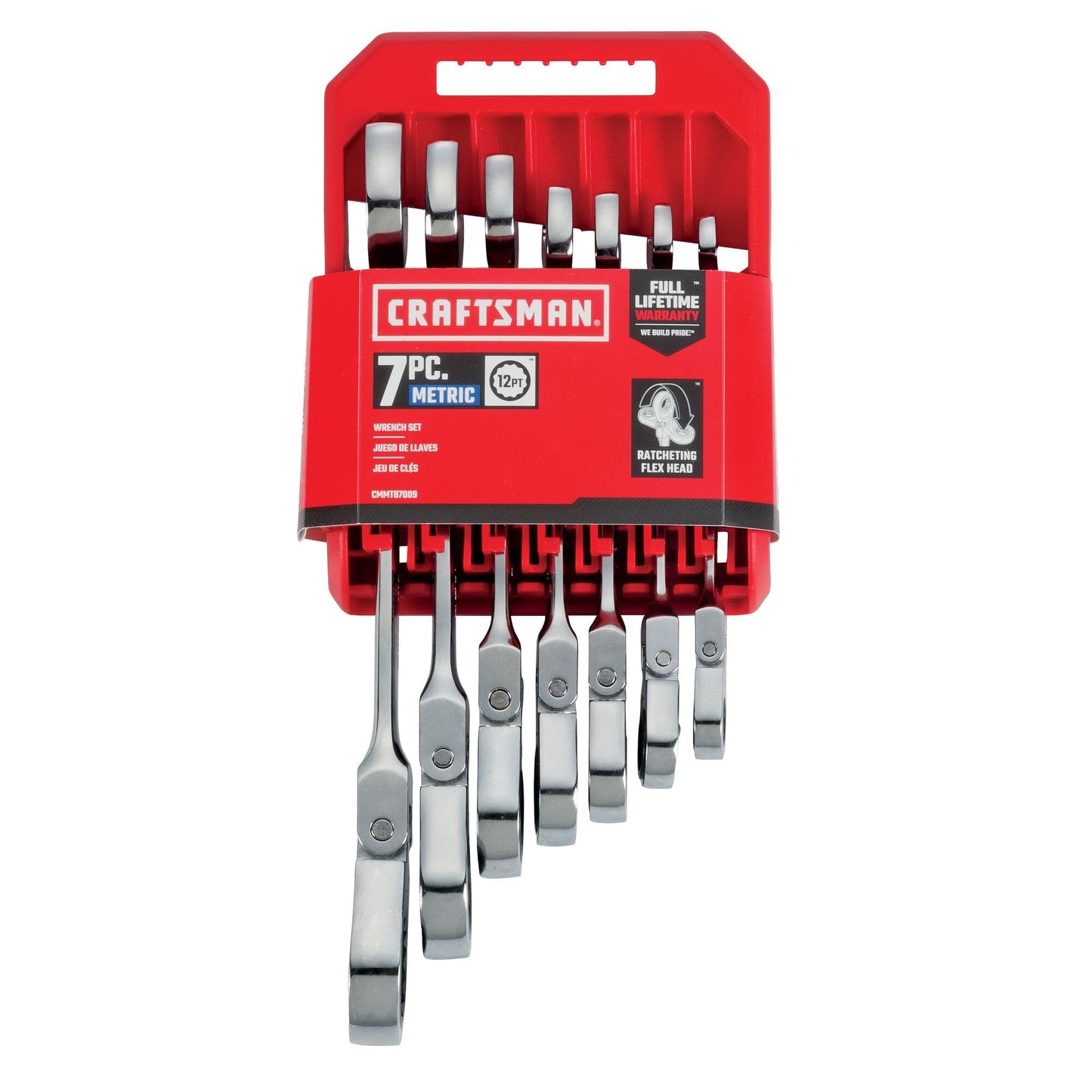 CRAFTSMAN Ratchet Set, 7-Pack, 72-Tooth, 180 Degree Flexi Head Design, Solid Chrome Finish (CMMT87009)
