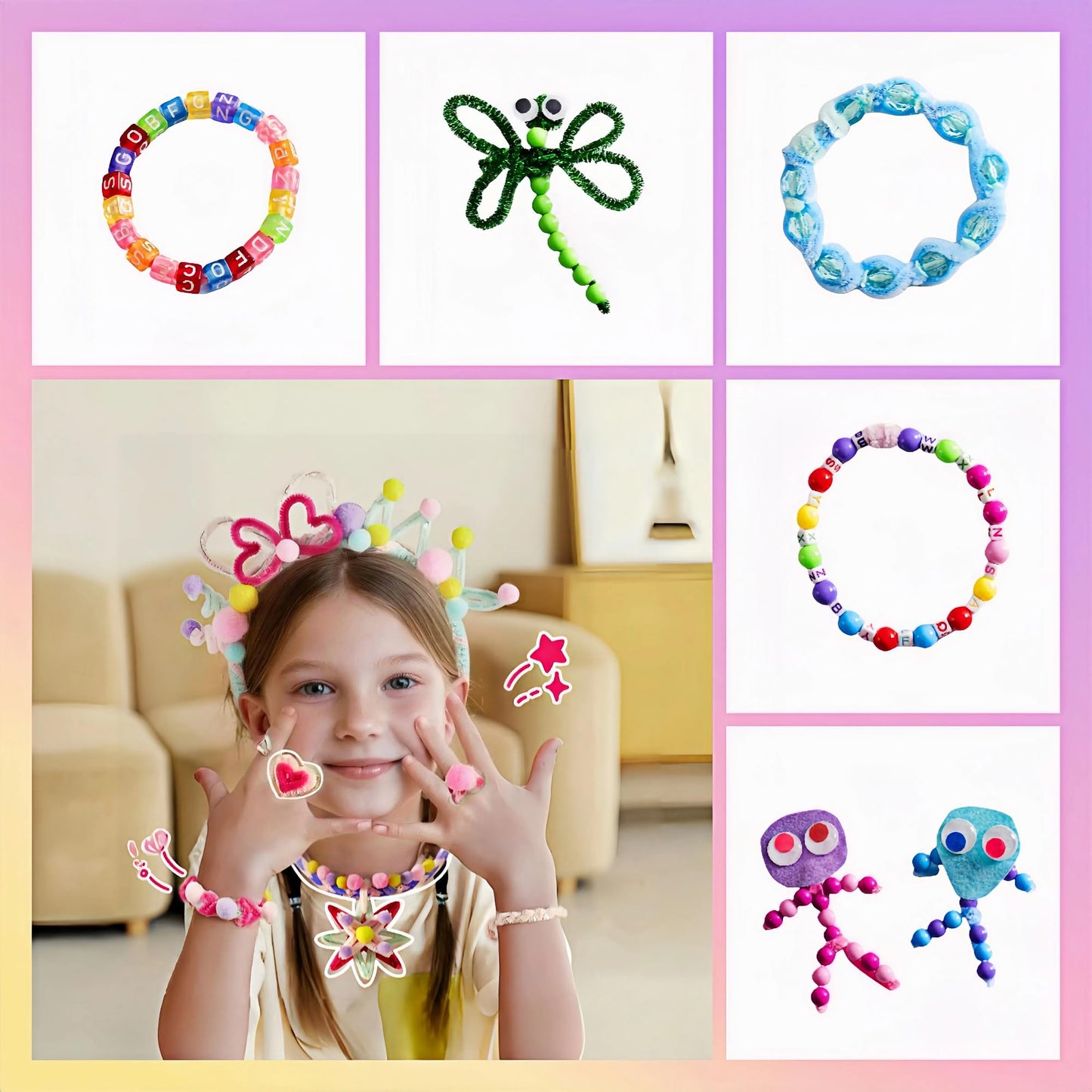 ROBOTIME Ultimate Craft Gift for Girls Ages 8-12 | All-in-One Creative Arts & Crafts Kit with 1600+ Pieces | DIY Maker Warehouse for Beginner Kids 8-12