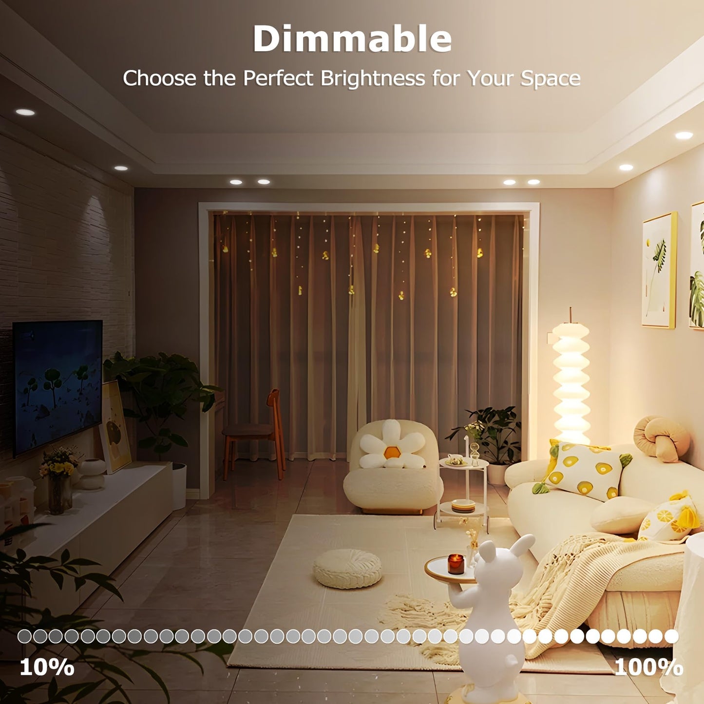 12PK 6inch 5CCT LED Recessed Lighting, 5 color Temperature in 1 light, 10-100% Dimming Range, 12W, 1000LM, 2700K/3000K/3500K/4000K/5000K Selectable, Retrofit Can Lights with Baffle Trim, ETL
