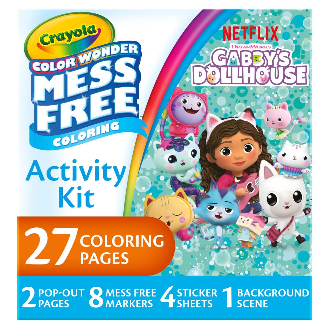 Crayola Color Wonder Gabby's Dollhouse Activity Kit, Mess Free Coloring Set for Toddlers, Travel Activities, Toddler Toys, Gifts for Girls & Boys