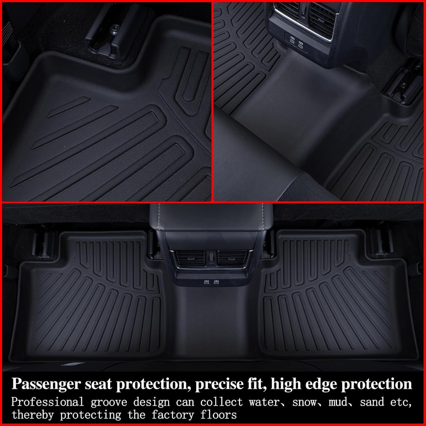 AltraVos Floor Mats for Ford Expedition MAX 2018-2023 2024 (Only Fit Max 8 Seats), TPE All Weather Floor Liner Cargo Liner for Ford Expedition MAX Accessories