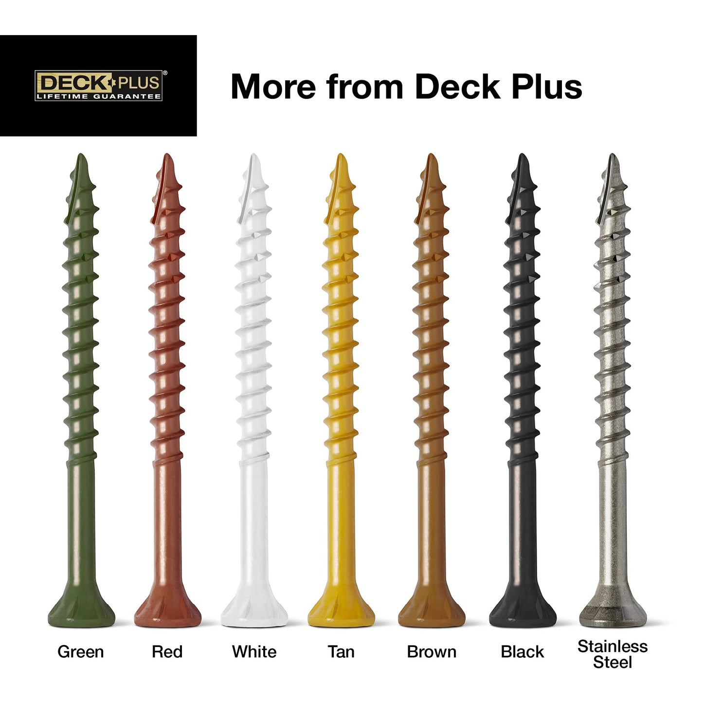 Deck Plus Fasteners Tan 48416 5 LB 2.5x10 Screw, 5lb Box , White
