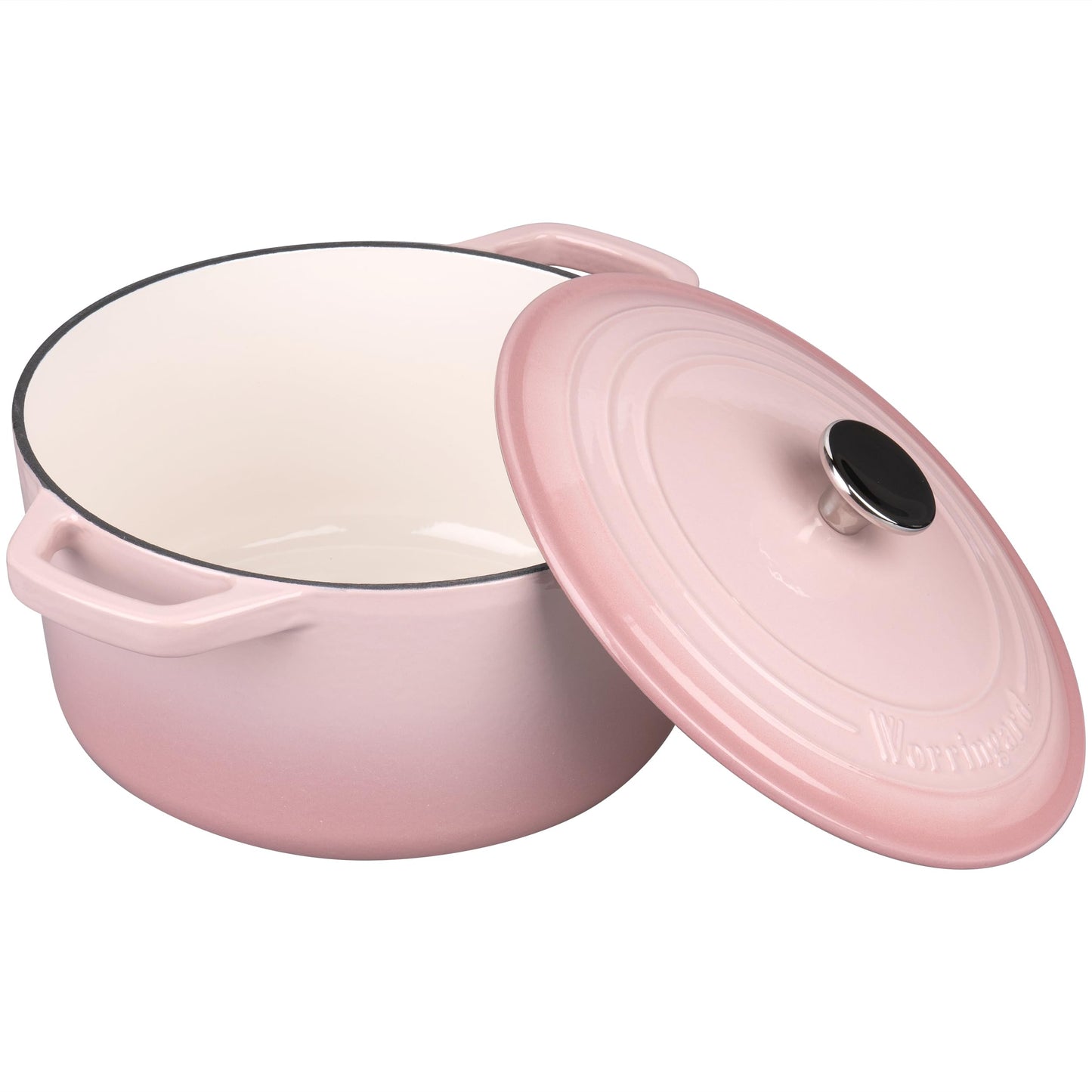 VORRINGARD Enameled Cast Iron Dutch Oven Pot with Lid, for Bread Baking, Round Bread Oven- include Sourdough Bread Baking Supplies set, 4.5QT, Pink