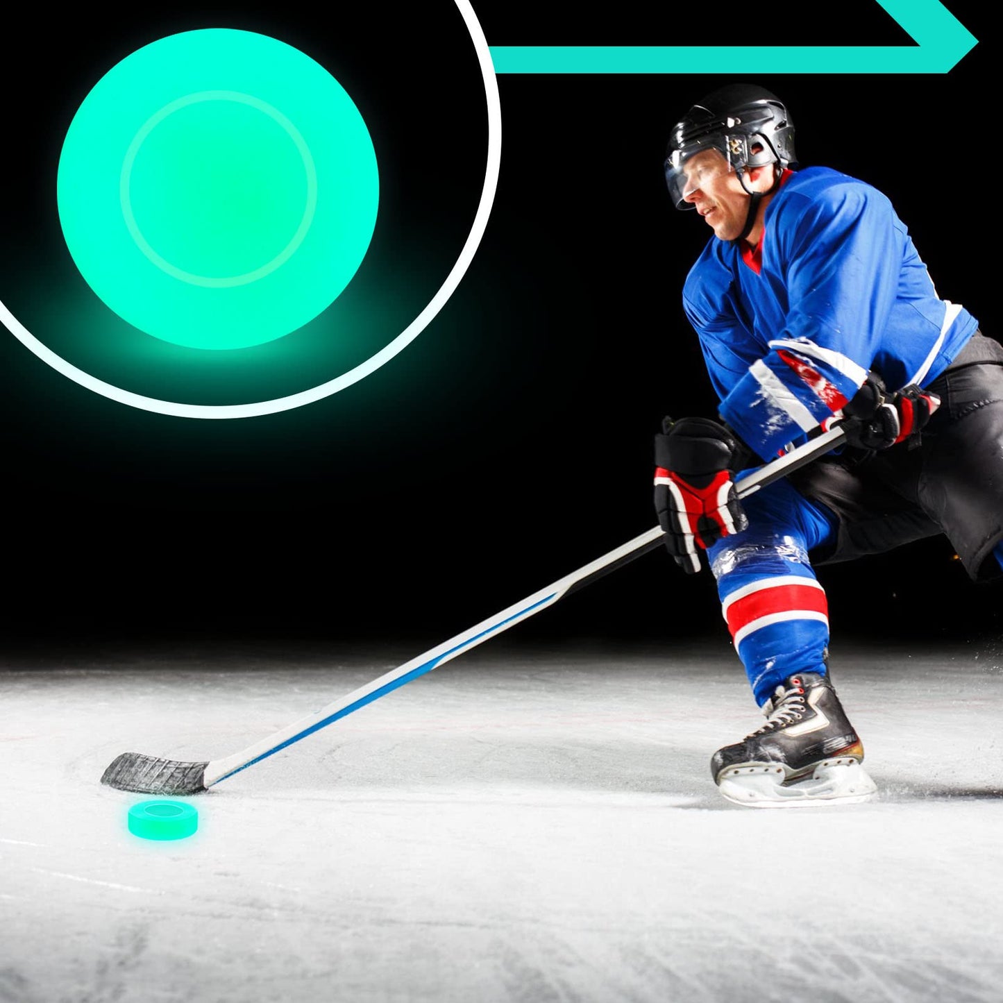 Ice Hockey Puck Glow in The Dark Party Pucks Green Floor Puck for Kids Adults Youth Outdoor Games Gifts(24 Pcs)