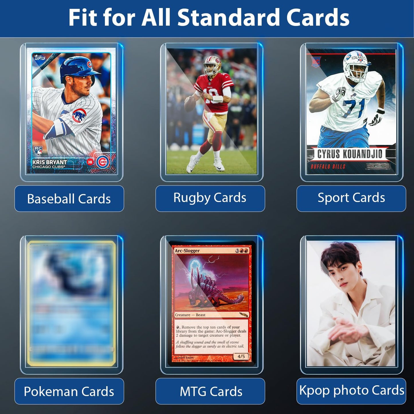 1000 Card Sleeves Top Loaders for Cards, Premium Toploaders for Cards, 3"x4" Baseball Card Protectors Hard Plastic, Hard Card Sleeves, Sports Trading Card Holder (500 Toploaders + 500 Penny Sleeve)